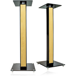 Ексклюзивні підставки для колонок BS03 чорного глянцю з декоративною вставкою (з акорну)