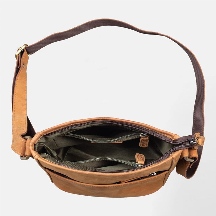 Сумка жіноча шкіряна Leabags Premium Nature Hellbraun: крос-боді, на плече, для роботи, університету, школи, повсякдення