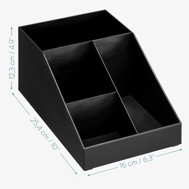 Navaris Coffee Dispenser Organizer - Accessory Storage - Coffee Bar for sugar, milk, napkins, capsules - Coffee Station with 7 Compartments (4 compartments, Black)