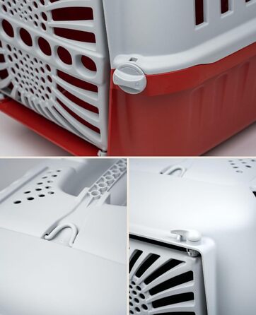 Транспортна переноска для собак Lionto, 55x36x36 см, з ручкою, для собак та котів до 15 кг, синій колір