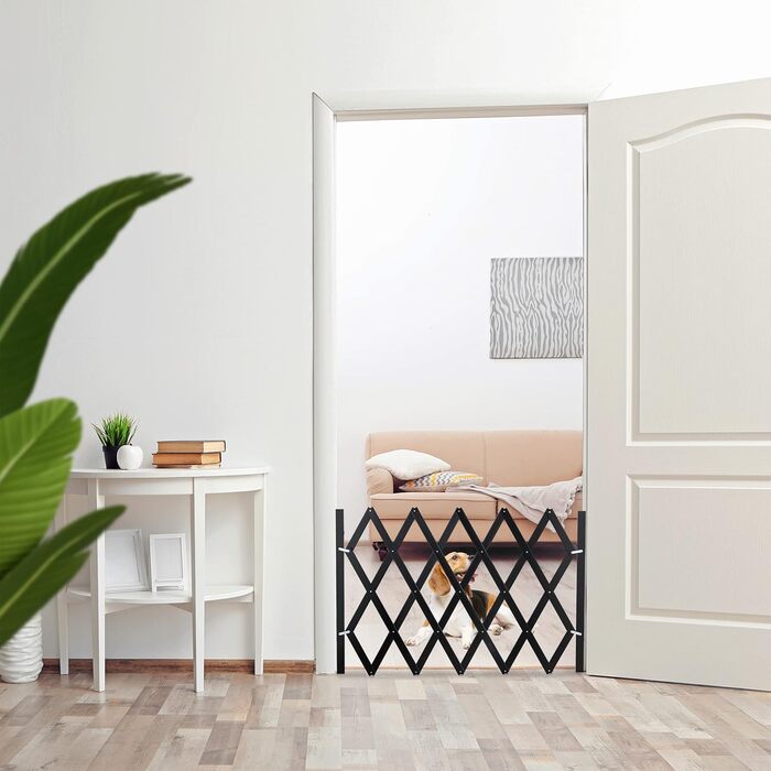 Захисне ворота для собак Relaxdays, розтягується до 108,5 см, висота 47,5-60 см, чорний колір (XL)