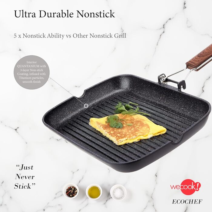 Сковорода-гриль Wecook! Ecochef 34x24 см алюмінієва з антипригарним покриттям