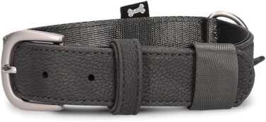 Нашийник для собак ZWEI Leo LE15 з високоякісної штучної шкіри, стильний та регульований, для середніх та великих собак, обхват шиї 37-50 см, колір нубук-stone