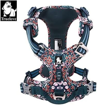 Шлейка для собак Truelove No-Pull TLH5655 M Navy Blazer, бавовняна, дихаюча, світловідбиваюча, регульована