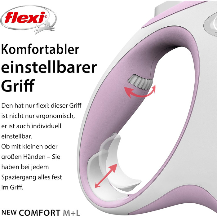 Рулетка вимірювальна Flexi Rollleine New Comfort, 5 м, рожева, компактна