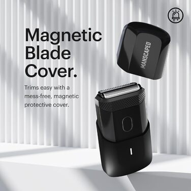 The Handyman™ by MANSCAPED®: Travel Shaver, Lightweight Rechargeable Electric Shaver with USB-C Charging Cable for On-the-Go, Washable, with Long Hair Trimmer and Foil Shaver Head.