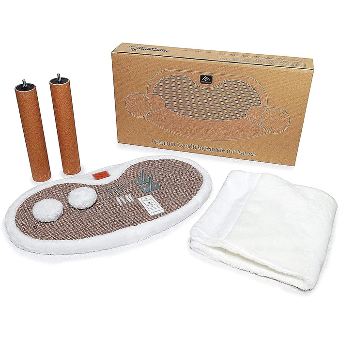 Кішка-гамак Pfotenolymp® для котів до 10 кг | Кріплення на стіну | Висока стабільність | Години розваг з дряпанням | Гігієнічний та легкий у догляді | Екологічний | Легка установка