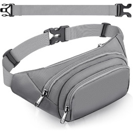 Чоловіча/Жіноча поясна сумка-бананка 4 Taschen, велика місткість, чорна/сіра, для iPad mini/iPhone 12 Pro Max, водонепроникна, з регульованим ремінком
