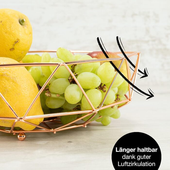 Таця Moritz & Moritz Obstschale Roségold, 27,5 см - фруктова таця з рожевого металу, кошик для подарунків, фруктів, овочів та хліба