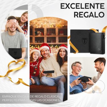 Чоловічий гаманець TENBST: тонкий, з відділенням для монет та RFID-захистом. Карна картхолдер, міні-портмоне, чорний карбон. Ідеальний подарунок.