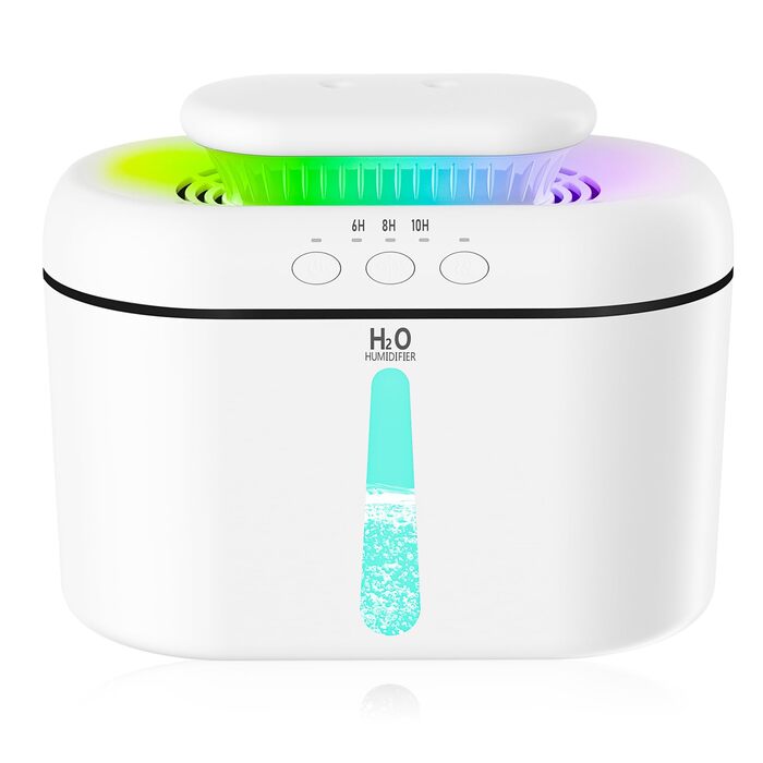 Зволожувач повітря 2L з нічним світлом для дитячої кімнати, рослин та дому (білий)