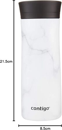 Термокружка Contigo Pinnacle Autoseal, 420 мл, нержавіюча сталь, з функцією Autoseal, не протікає, для кави з собою, BPA-free, білий мармур