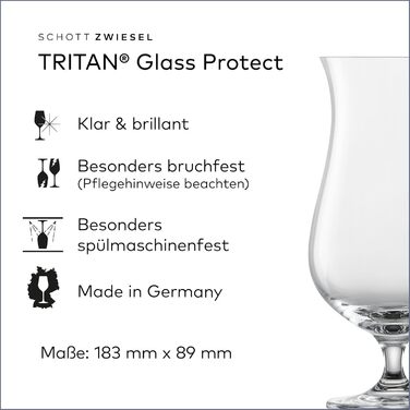 SCHOTT ZWIESEL Hurricane Glasses Bar Special (Set of 4), voluminous cocktail glasses for creative mixed drinks, dishwasher-safe Tritan crystal glasses, Made in Germany (Art.-No. 123628)