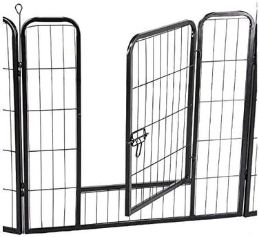 Клітка для собак, металева, розкладна, для цуценят, гризунів, кроликів, з дверцятами (310 x 2,5 x 75 см, 80 x 60 см)