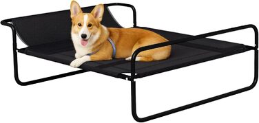 Лежанка для собак PawHut Outdoor, піднята лежанка з дихаючою сіткою, чорна, 91 x 69 x 29 см