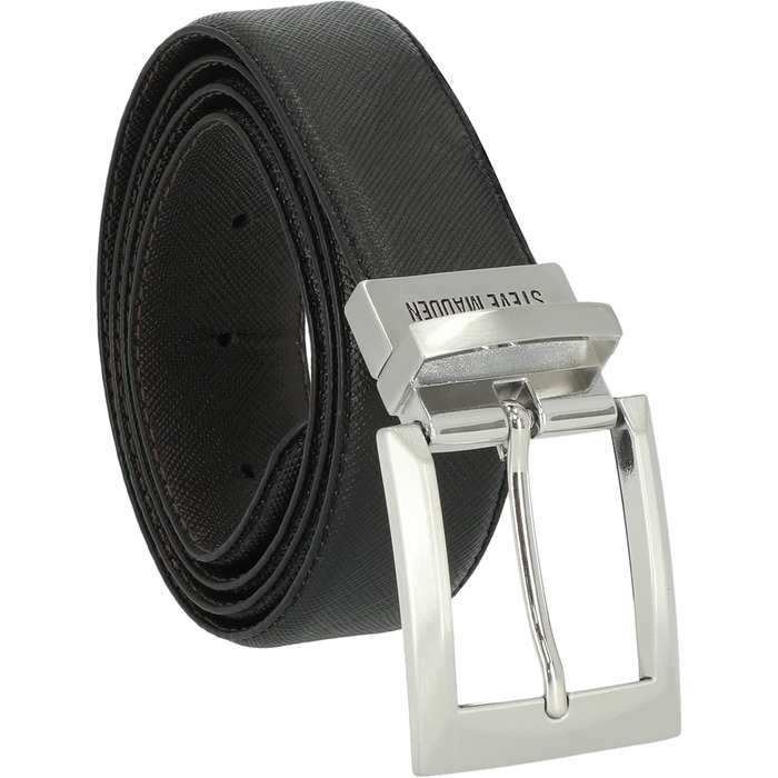 Чоловічий шкіряний ремінь Steve Madden (1 шт.) чорний/коричневий, Saffiano