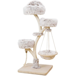 Кігтеточка для котів Fudajo Designer у вигляді дерева, 130 см, з плюшем та сизалем, з гамаком