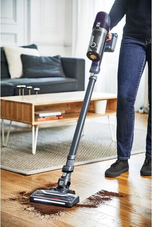 Rowenta RH6838 X-Pert 6.60 ESSENTIAL Cordless Vacuum | Stick and Handheld Vacuum in One | 45 Minute Run Time | LED Nozzle | Removable Battery | Includes Upholstery & Crevice Nozzle | Red/Black without Pet Hair Brush