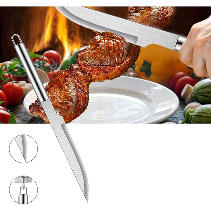 Набір гриль-інструментів 5 шт. з нержавіючої сталі, професійний, для кемпінгу та барбекю