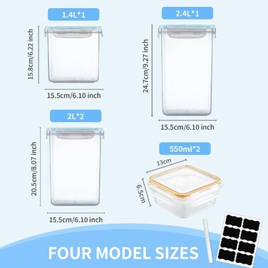 Набір контейнерів для їжі 10 шт. по 1 л з кришкою, BPA-free, герметичні, для заморожування та зберігання їжі