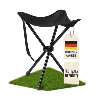 Складаний табурет для кемпінгу 550г, ультралегкий, 3-ногий, висота 40см, сідушка 30см, до 100кг, для фестивалів, виставок, піших прогулянок