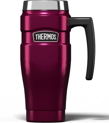 Термос König Travel Mug з нержавіючої сталі - Матовий чорний (470 мл) - Himbeere