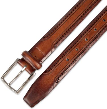 Чоловічий шкіряний шкіряний ремінь Cole Haan Brogue, 32 розміру, світло-коричневого кольору