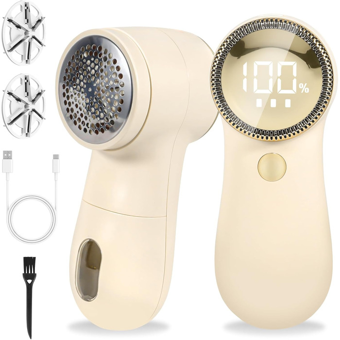 Електричний видальник ворсу BUOAZR: 3 режими, LED-дисплей, комплект для чищення, для різних тканин (бежевий)