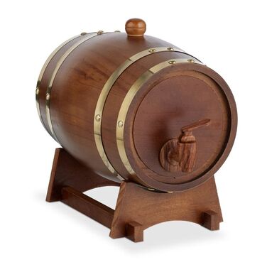 Relaxdays Small Wooden Barrel, 2.2 Liters