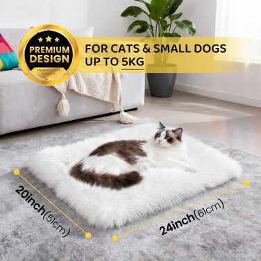 М'яке ліжко для котів, 60x45 см, з плюшу, для котів та маленьких собак, 2-в-1, тепле гніздо, ліжко-мішок, можна прати