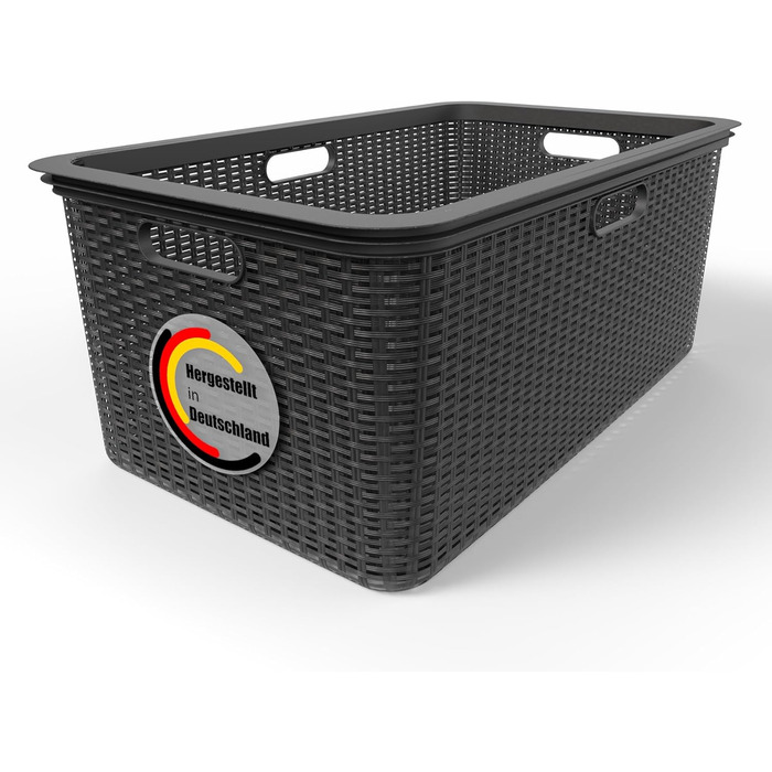 Кошик для білизни BigDean 59x39x26 см, ратановий дизайн, вироблено в Німеччині