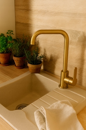 Змішувач для кухні стійка Granite Sink Stella, золотий