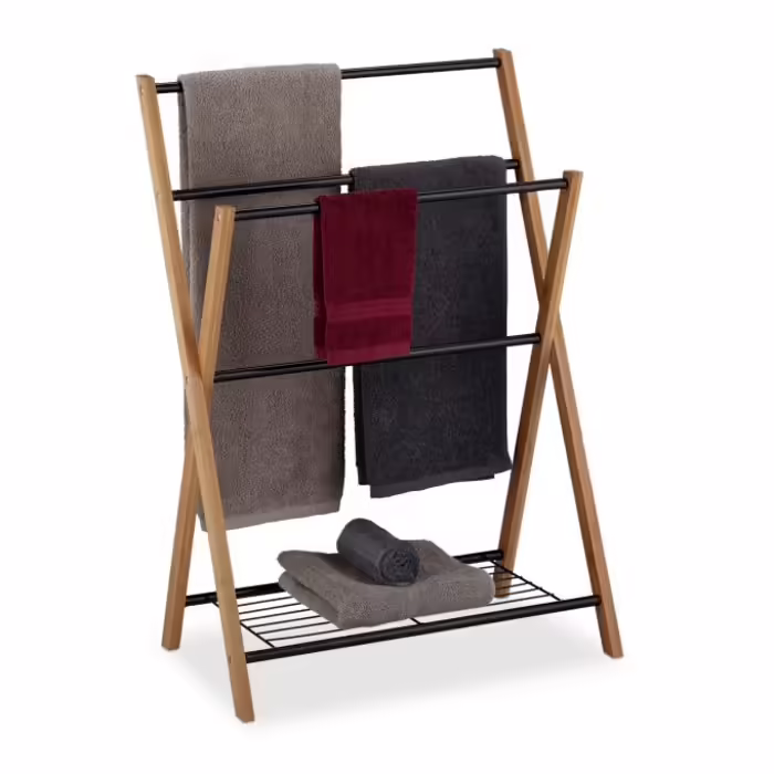 Relaxdays Standing Towel Rack with Shelf