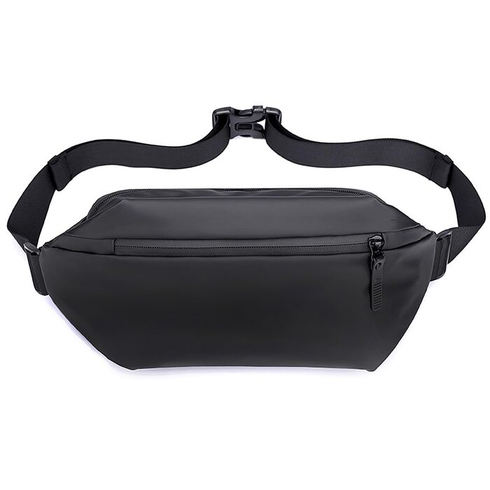 Чоловіча нагрудна сумка-поясна через плече, водонепроникна, для подорожей, школи, хайкінгу (чорна)