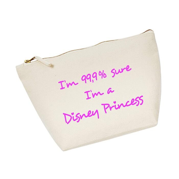 Косметичка RaketeBerlin 'I'm 99.9% sure I'm a Disney Princess', середня, бавовна, вінтажна блискавка, різні кольори