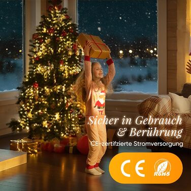 SALCAR LED Ліхтарна гірлянда на мідному дроті, 1000 LED, 8 режимів, вологостійка, для прикраси кімнат, ялинок, саду, вечірок, весіль, тепле біле світло, 100 м