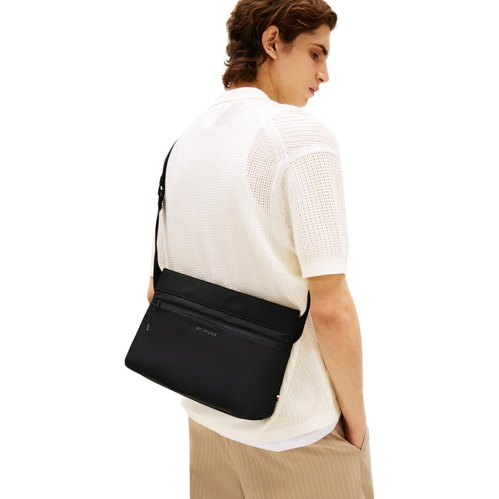 Чоловіча сумка через плече Tommy Hilfiger, месенджер, чорна (Black)