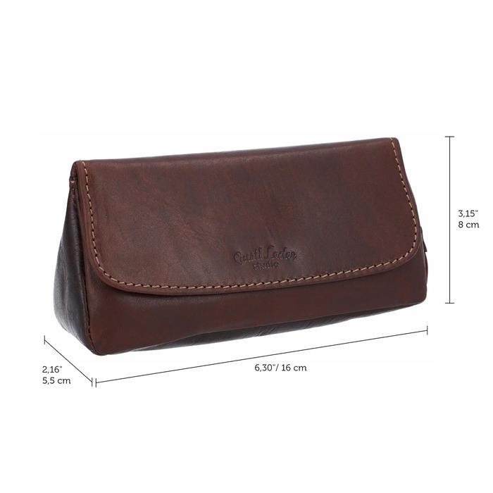 Gusti Pipe Pouch Leather - Jared Tobacco Pouch Pipe Bag Tobacco Bag Natural Rubber Lining Brown