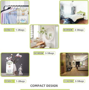 ZSPENG 14-Piece Moisture Absorber & Max Odor Eliminator Hanging Bags, 220g Fragrance Free Dehumidifying Bags for Closets, Basements, Laundry Rooms, Storage Rooms