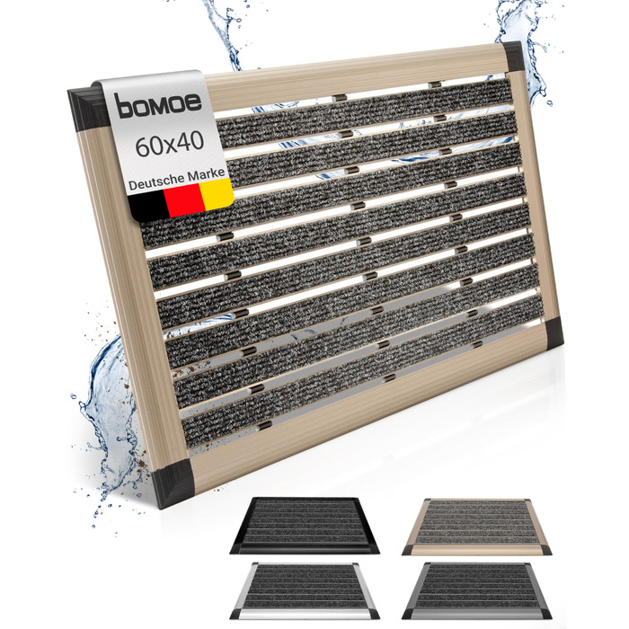 Придверний килимок AluGant з алюмінію для вулиці 40x60 см, золотистий шампань — стірачка для взуття