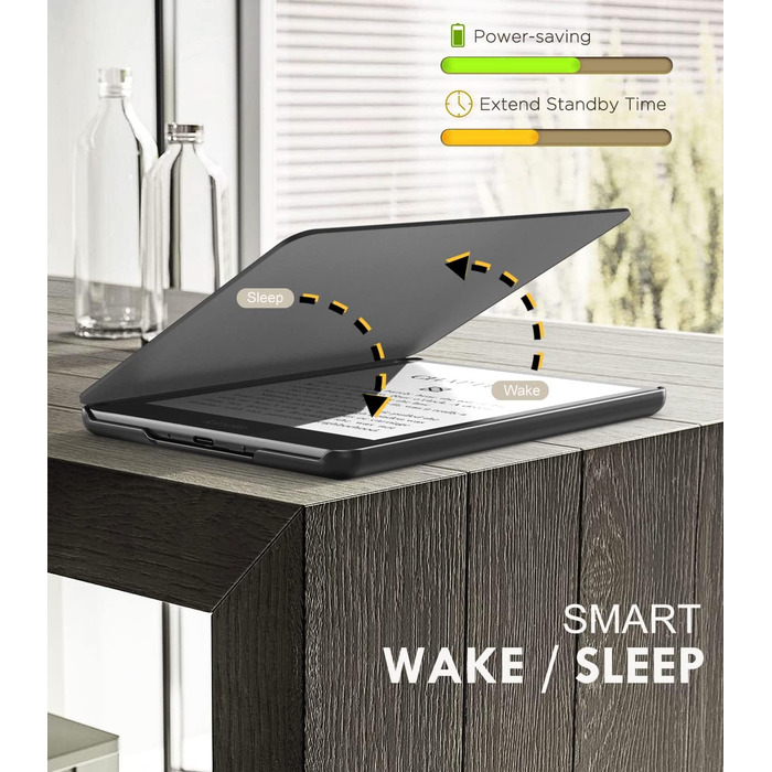 Чохол MoKo для Kindle Paperwhite 11 (2021) 6.8 дюйма, тонкий, легкий, з авто-вимиканням, зелений, чорний