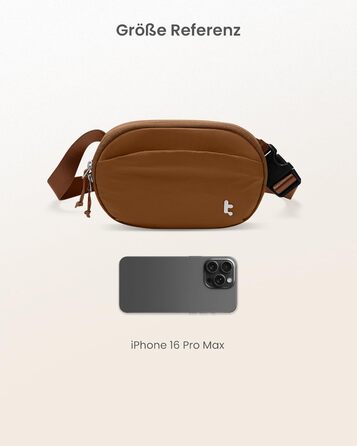 tomtoc жіноча поясна сумка-слінг з RFID захистом, 1.5 л, зелений (карамель)