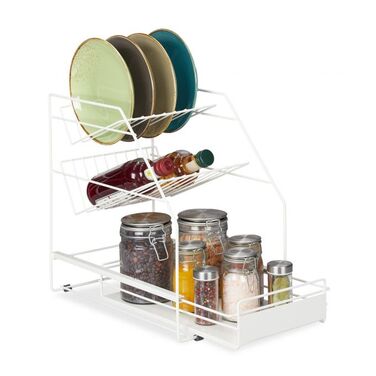 Relaxdays Kitchen Cabinet Organizer White