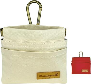 Сумка для корму для собак Leckerlibeutel – міцна бавовняна сумка для прогулянок з карабіном та самозакривною застібкою, ідеальна для подорожей та активного відпочинку (біла)