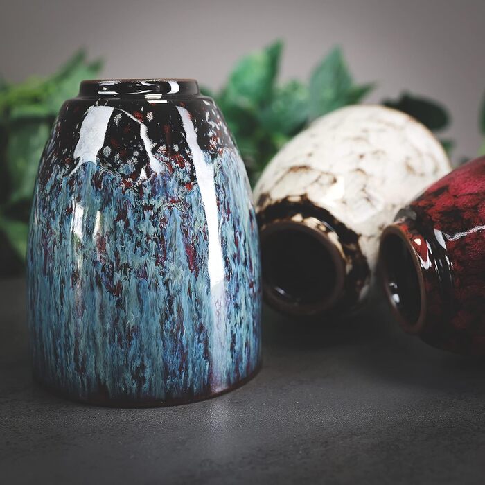 Керамічні чашки Ganzoo для кави та чаю, набір 2 шт, 200 мл, сучасний дизайн, без ручки, унікальні кольори