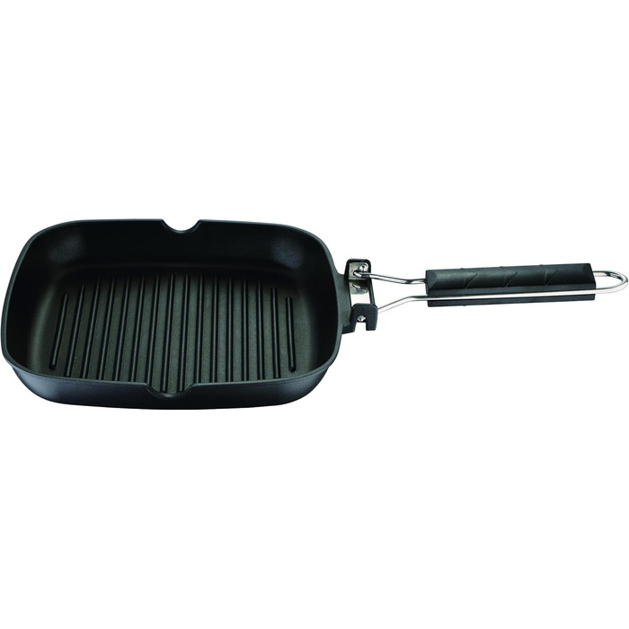 Сковорода-гриль Bergner Asador 24x24 см, литий алюміній, чорна