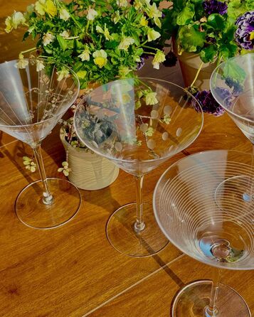 Набір келихів для Мартіні Martini, 4 шт., ручна робота, преміум кришталь, для коктейлів (Мартіні, Космополітен, Манхеттен) - 10oz