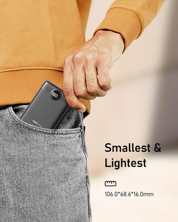 Powerbank VEEKTOMX 10000mAh: компактний зарядний акумулятор 22.5W з USB-C, PD3.0, QC3.0 для iPhone, Samsung, Huawei, Xiaomi, OnePlus