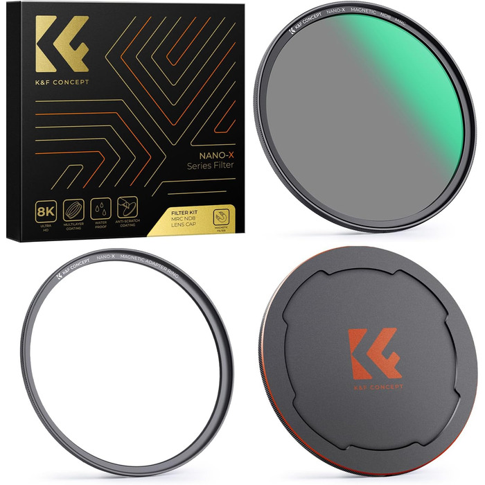 Фільтр ND K&F Concept ND1000 (10 Stop) з магнітним кріпленням, 52mm, з кришкою об'єктива