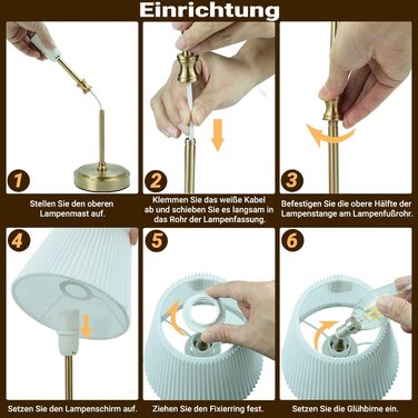 LED настільна лампа бездротова, акумуляторна, 3000mAh, торшер для спальні, вітальні, на терасу, регулювання яскравості, сенсорне управління, ретро-золотий